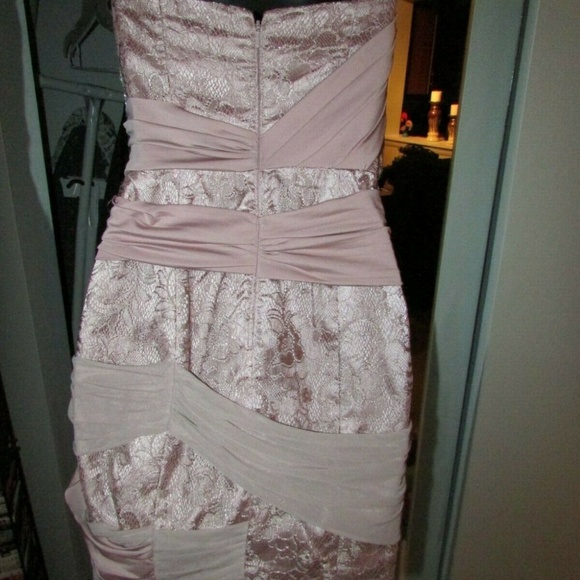 BEBE PINK LACK BANDAGE BODYCON WRAP DRESS SIZE XS - Picture 7 of 8